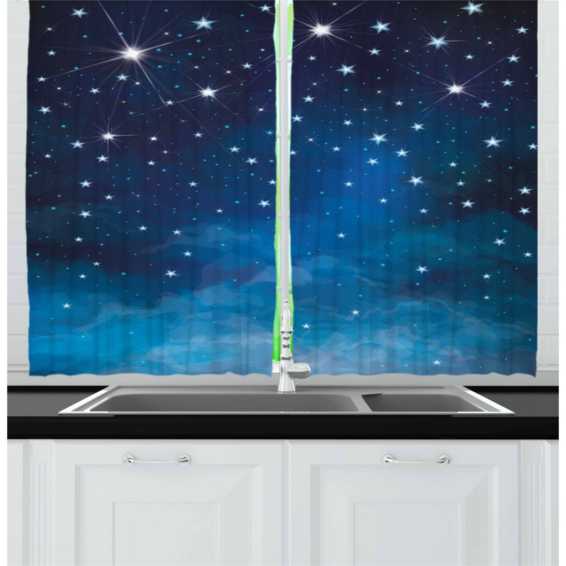 No Theme Pointed Kitchen Curtain