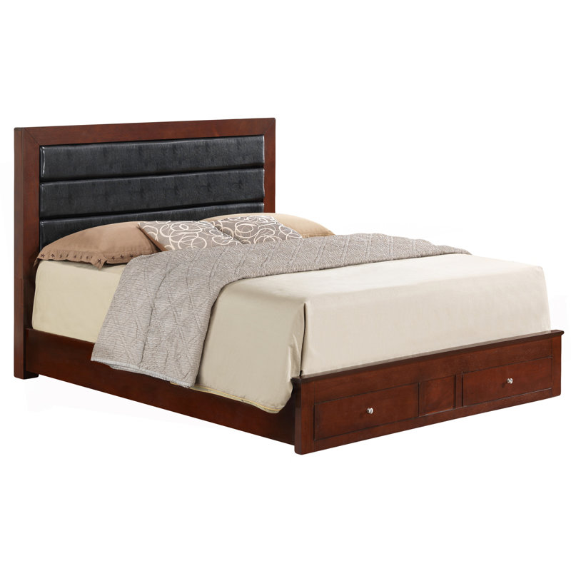 Lit de rangement élégant en cerisier pour espaces confortables, Cherry, Full