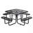46-Inch Black Square Picnic Table, With Umbrella Hole Outdoor-2072851927