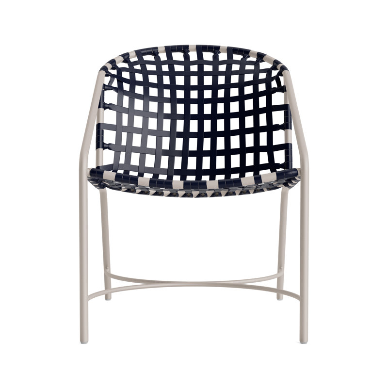 Kantan Outdoor Lounge Chair, Dove Smooth/Marine Vinyl Lace