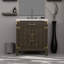 Meuble-lavabo simple, comptoir en marbre de Carrare et miroir-2061905971