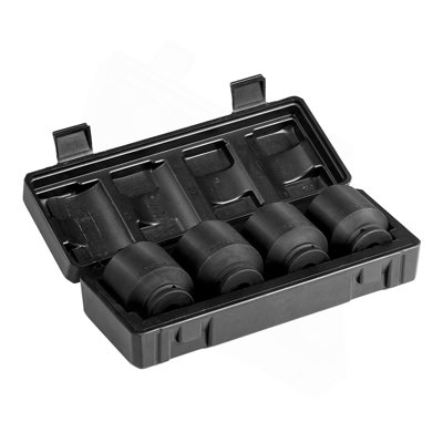 Axle Nut Impact Socket Set 1/2" Drive 6-Point 4PCS SAE Spindle Nut Socket