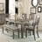 1-Piece Dining Bench - Antique Gray Finish Wood Frame, Gray Neutral Tone Fabric Upholstered Seat