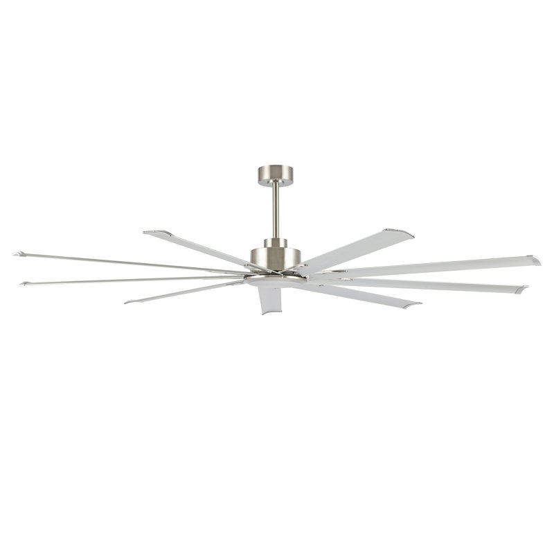 Ayodele 84-inch 9-Blades Indoor Ceiling Fan with Remote, Nickel/White