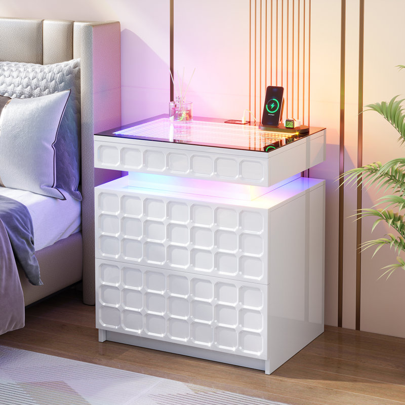 Table de chevet l 19,7 po Ashten, Blanc