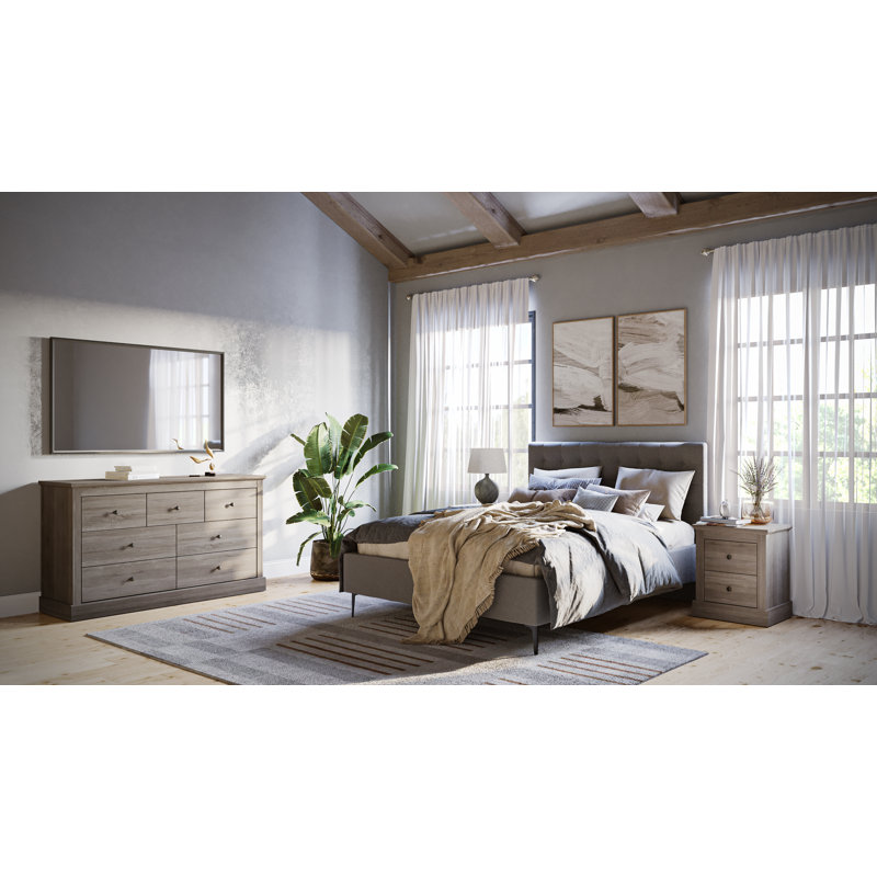 Irizarry 18'' W Particle Board / Chipboard Nightstand, Smokey