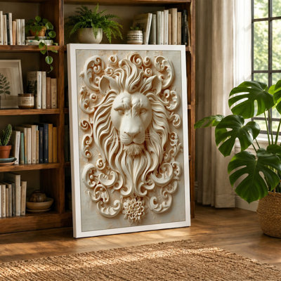 Bearded Ornament in Wood Art Deco - Wrapped Canvas