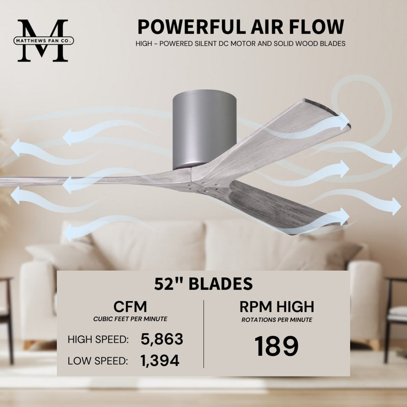 Irene Ceiling Fan, Brushed Nickel, Barn Wood Tone, 52"