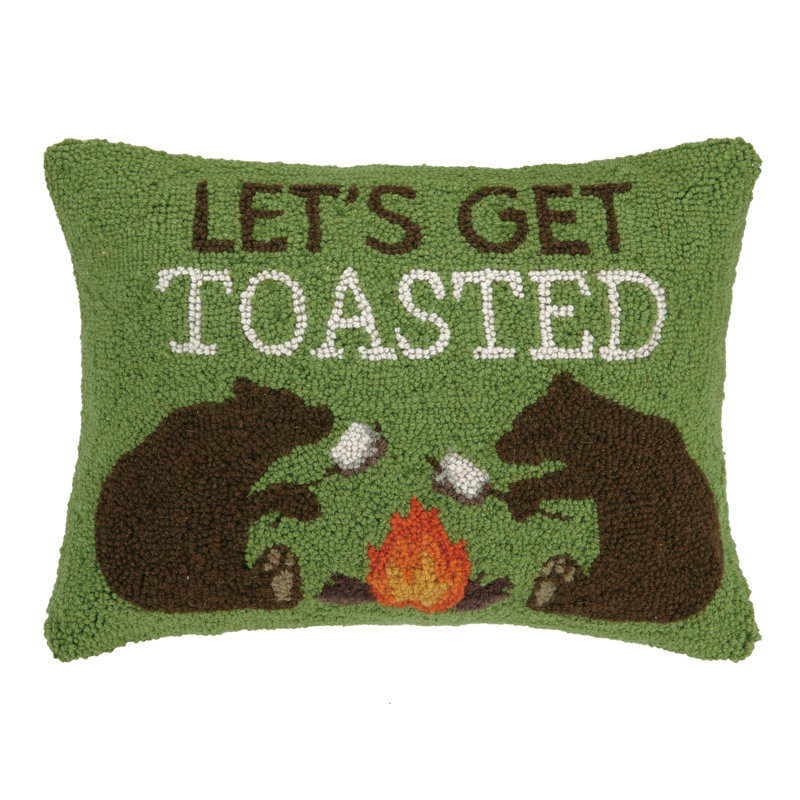 Cabin, Bear, Canoe Hook Wool Lumbar Pillow