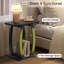 Ensemble de 2 tables d'appoint noires avec tablette de rangement, tables de chevet incurvées modernes pour le salon, la chambre et les petits espaces