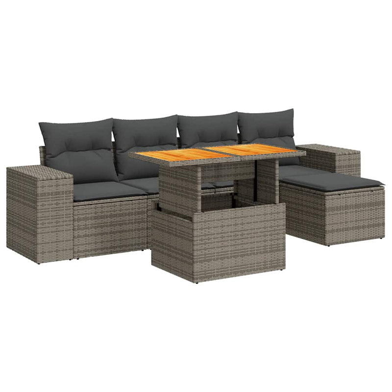  Ensemble de canapé de jardin gris