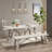 Embrey Reclaimed White Solid Wood Dining Bench with Metal Stretchers-456174049