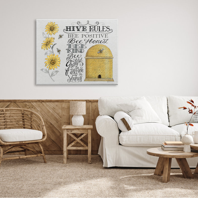 «Hive Rules», H 36 po x l 48 po x P 1,5 po, Toile tendue