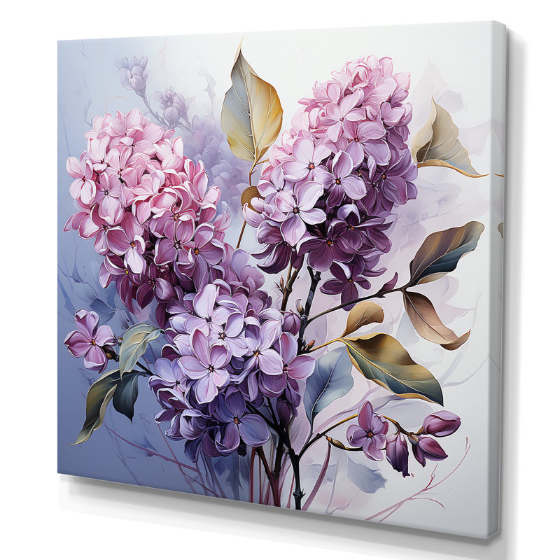 Lilas, harmonie mystique sur toile, H 24 po x l 24 po x P 1 po, Toile tendue