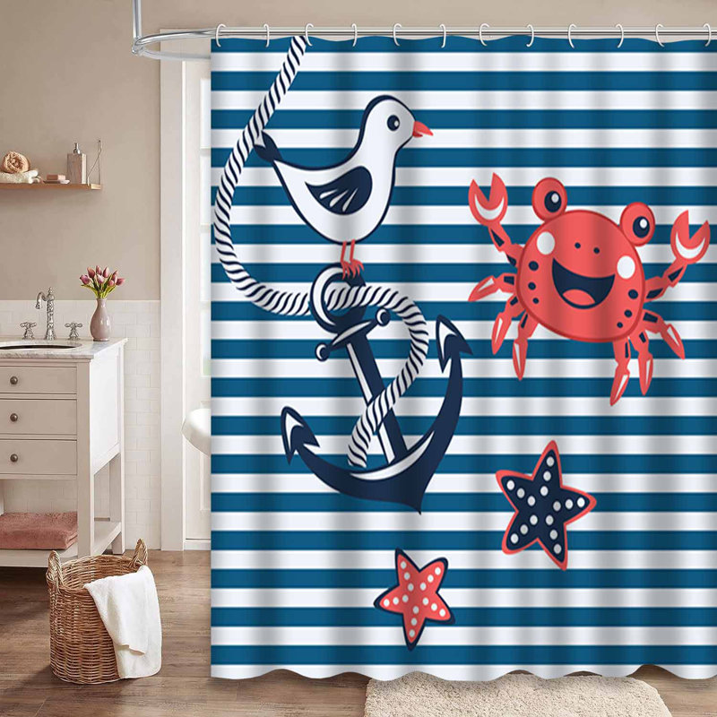 Rideau de douche Nautical, L 72 po x l 78 po
