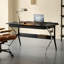 Bureau rectangulaire en bois massif noir-4766424