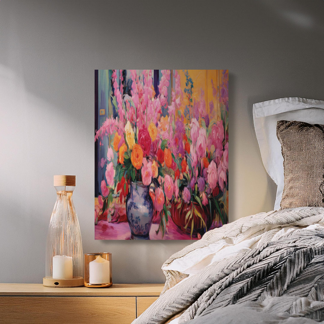 Floral Canvas Wall Art, Roses and Snapdragons, Gallery Wrapped Canvas Print, Ready to Hang, Archival Quality, Modern Home Decor, Statement