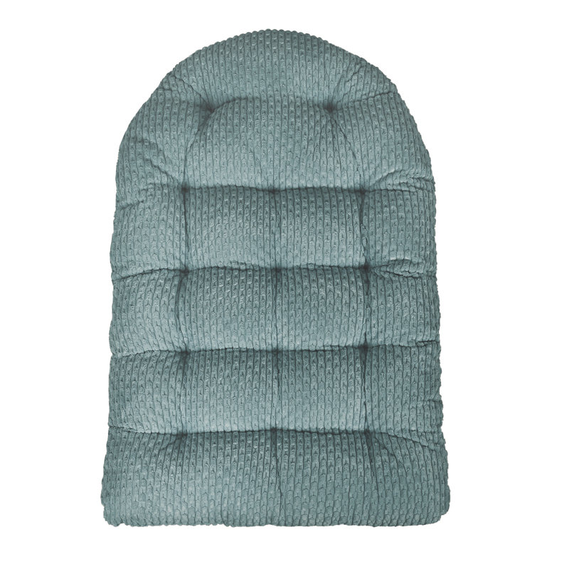 Coussin de chaise d'intérieur en velours côtelé, Bleu sarcelle Becklee