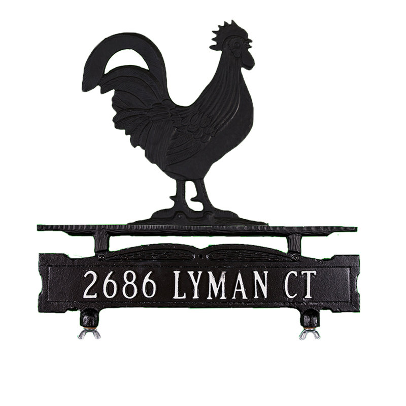 1-Line Mailbox Sign, Yes, Satin Black