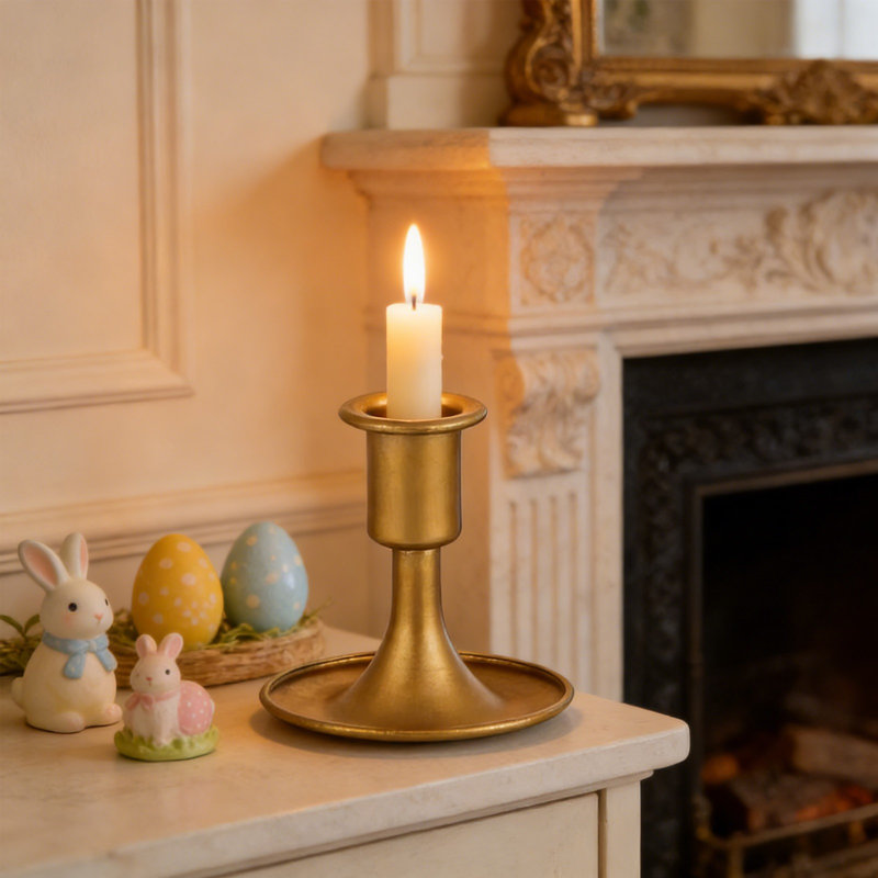 Gold Candle Stick Candle Container Table Centerpiece Wedding Reception Festive Christmas Mantel Decoration Or Home Decor