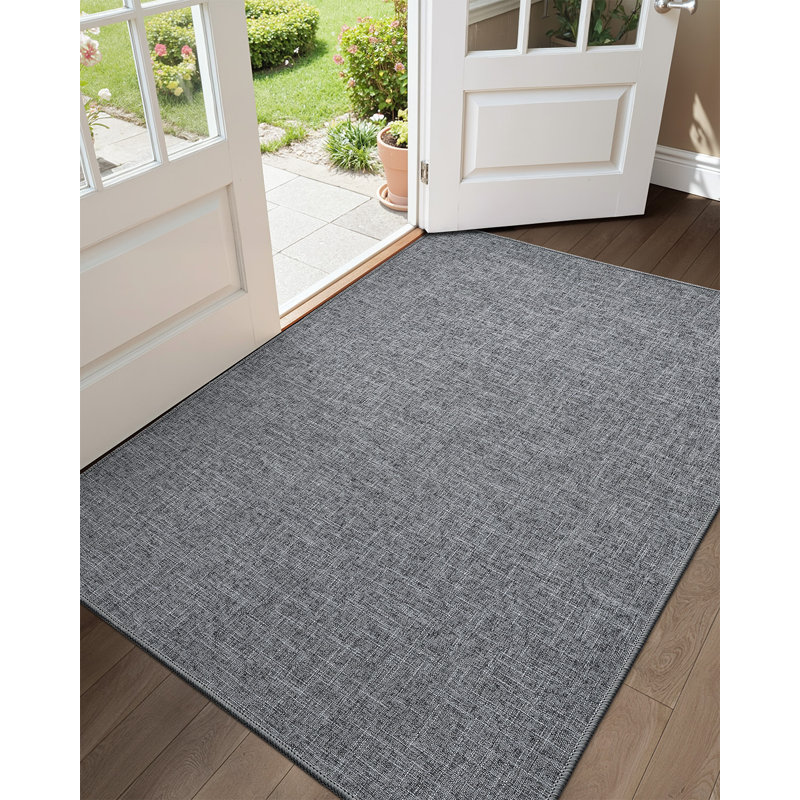 Paillasson intérieur antidérapant Anvika, L 32 po x L 48 po, Gris foncé