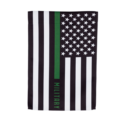Drapeau de jardin militaire en polyester 2 côtés 18 po x 13 po
