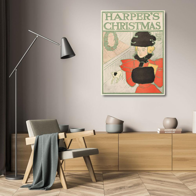 «Harper's Christmas» par Edward Penfield - Art mural sur toile tendue avec châssis, H 24 po x l 17 po