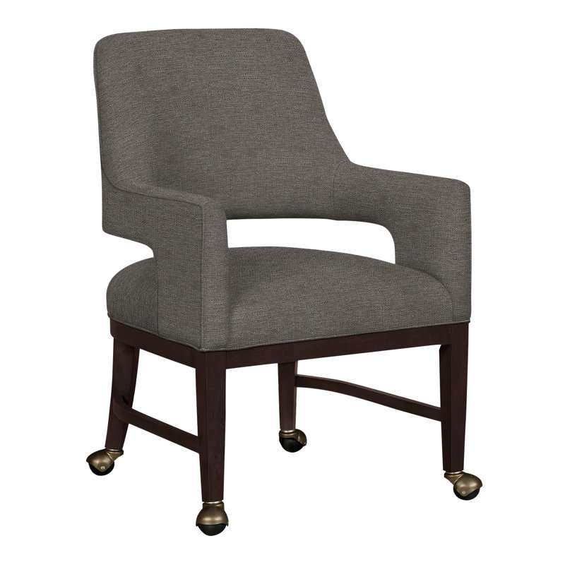 Josie Grande Upholstered Arm Chair, Espresso, Perigold Willa Bark