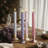 WYZworks Coordinated Dusty Mauve Pinkish Lilac 4 Pack Set, 10" LED Flameless Fluted Ribbed Grooved Taper Candles, Remote & Timer Memory, On/Off Button, Dimmable, Battery Operated, Wedding-527018529