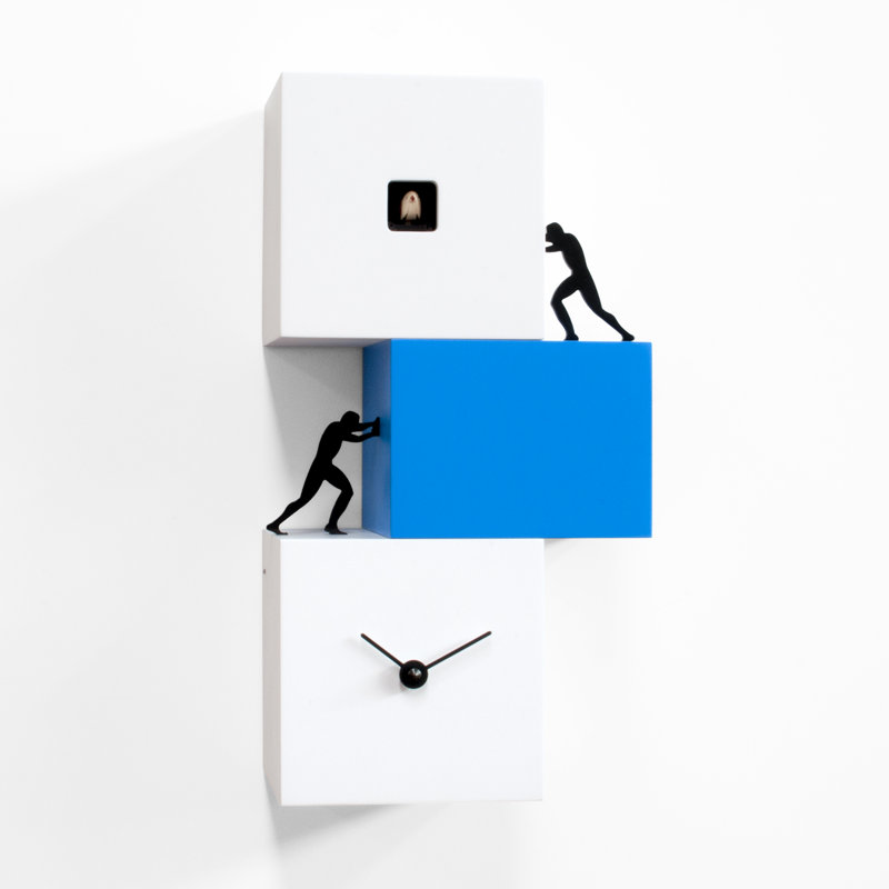 Jarrell Wood Wall Clock, Light Blue