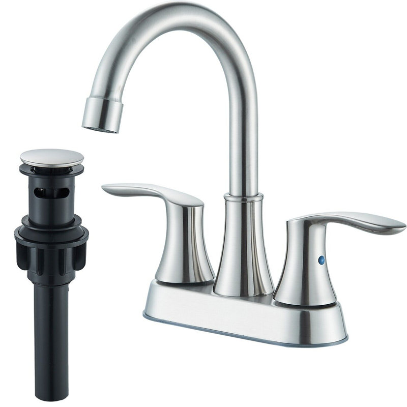 2-handle Bathroom Faucet with Drain Assembly