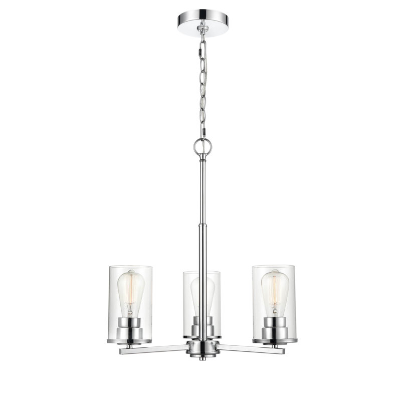 Lustre traditionnel unique à 3 lumières Verlana, Chrome