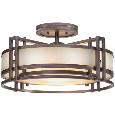Plafonnier semi-encastré cylindrique unique / audacieux 22 po à 3 lumières