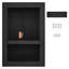 Niche de douche noire 16 po x 24 po, organisateur à double tablette, coins carrés et encastrés, étanche à l'eau pour la salle de bain, mousse extrudée, cloison mobile amovible, niche de 24 po