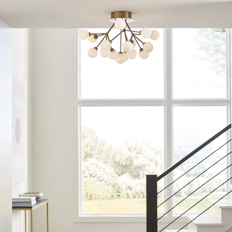 Mara 16 - Light LED Semi Flush Mount, Black