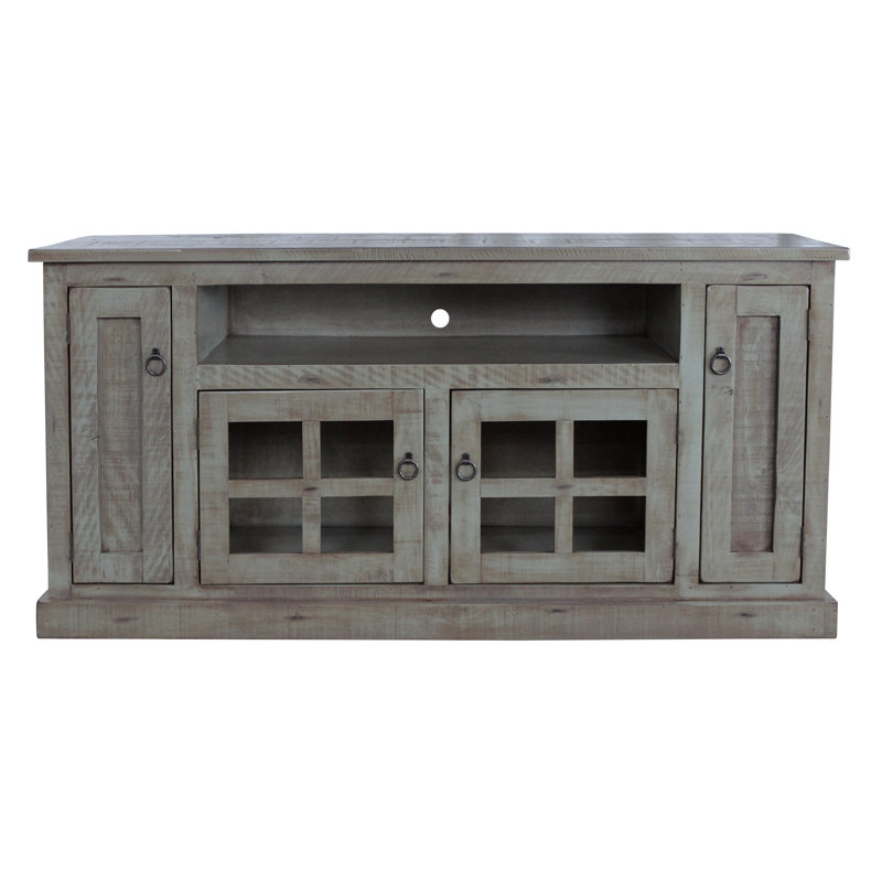 Ryne Unfinished TV Stand for TVs up to 78", Burnt Red