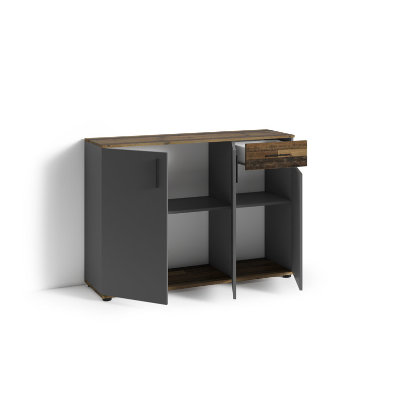 Deshaunta 110 cm W Chest of Drawers, Brown/Anthracite