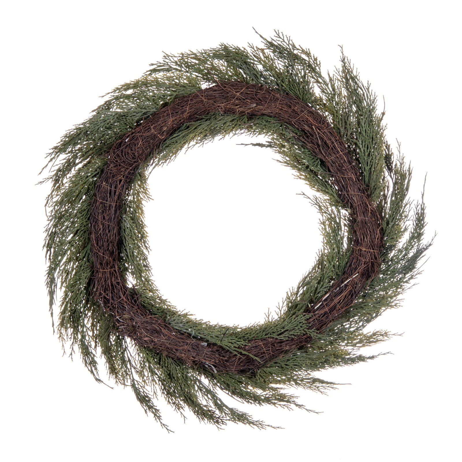 26'' Faux Cedar Plastic Wreath