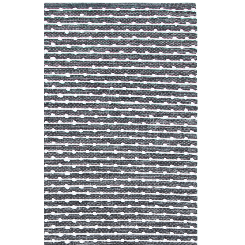 Montauk Flat Weave Cotton/Viscose Geometric Rug in Gray/Ivory, Square 6'