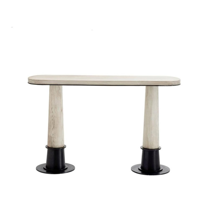 Table d'entrée en bois massif de style rétro, 31.5" H x 39.4" W x 15.7" D