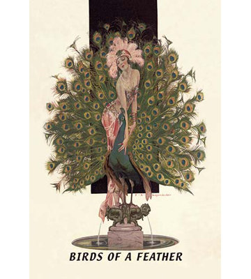 Affiche rétro à plumes de plumes