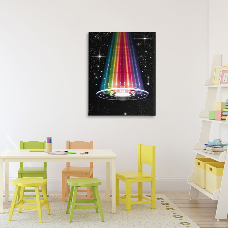 Rainbow Galaxy UFO, conception de Sasha, H 30 po x l 24 po