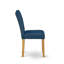 L'ensemble de mobilier de salle à manger 5 pièces comprend une table de salle à manger ronde avec Dropleaf et 4 chaises Parsons en similicuir bleu Oasis, chêne-242546788-194567323-242546784
