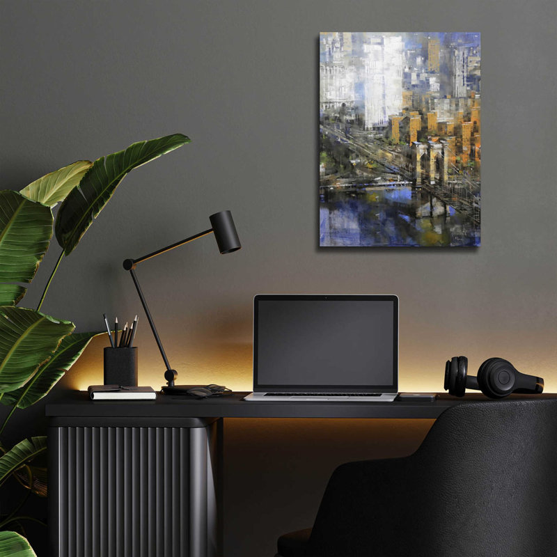«Brooklyn Bridge 2» par Mark Lague, art mural en verre acrylique, H 16 po x l 12 po x P 0,13 po