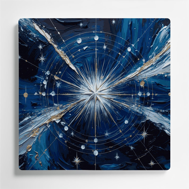 Art mural en métal bleu, H 16 po x l 16 po