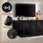 Velora 62” Modern Arched Fluted Ash Veneer Cabinet – Sideboard & Media Console With Brass Handles, Black/White-1909023342