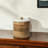 Brown Wooden Round Storage Box With White Lid 8 Inch Minimal Rustic Design