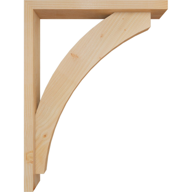 Thorton Block Bracket with Offset Brace, 32 x 24, 3 1/2"W Douglas Fir (Smooth)
