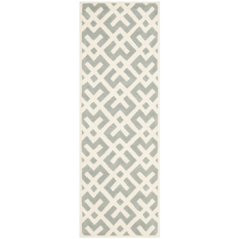 Deedie Hand Tufted Wool Geometric Rug, Runner 2'3" x 7'