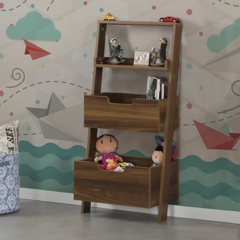 Modern Walnut Bookshelf, 23.2 x 47.2 x 13.8 inches | 100% Melamine Coated Particle Board, Thickness: 0.7 inches | Stylish Solid Color Design, Perfect for Home or Office, Durable & Elegant Storage Solution